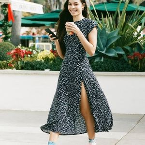 Urban Outfitters Lindsey cap sleeve backless midi dress
